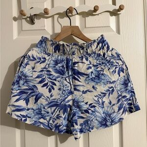 H&M Blue Floral High Waist Women's Shorts